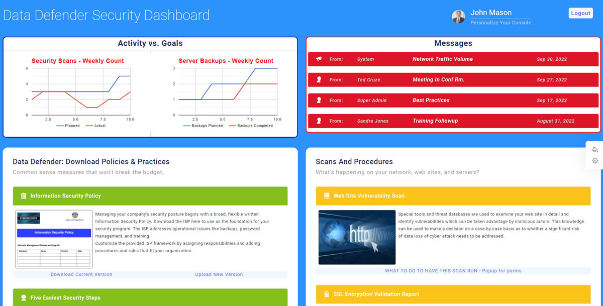 Data Defender - Cyber defenses in one central console